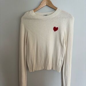 Sunday Best Cream Knit Sweater with Heart Detail